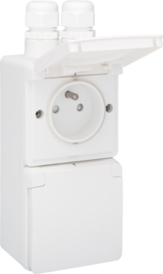 Niko 701-37730 Spuitwaterdicht dubbel verticaal stopcontact met penaarde, beschermingsafsluiters en schroefklemmen – inclusief doos met twee ingangen bovenaan, white Niko 701-37730 Spuitwaterdicht dubbel verticaal stopcontact met penaarde, beschermingsafsluiters en schroefklemmen – inclusief doos met twee ingangen bovenaan, white
