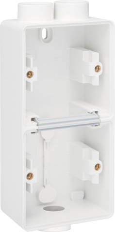 Niko 701-84212 Spuitwaterdichte dubbele verticale opbouwdoos met één tweevoudige M20-ingang én één enkelvoudige M20-ingang voor twee functies, white