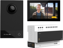 Niko videokit, 2-draads, met controller, binnenen buitenpost, opbouw met 1 drukknop. 510-01501