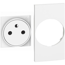 Bticino Living Now witte afwerkingsset voor stopcontact K4142A 2P+A zwart - 2 mod voor contactdoos
