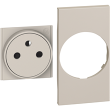 Bticino Living Now beige afwerkingsset voor stopcontact K4142A; 2P+A zwart - 2 mod voor contactdoos