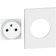 Bticino Living now witte afwerkingsset, brede uitvoering voor stopcontact K4142A 2P+A wit - 3 mod voor contactdoos