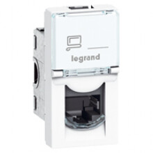 Legrand MOSAIC Stopcontact rj45 voor UTP netwerk cat 5e, met LCS² connector voor aansluiting zonder gereedschap. 1 mod.