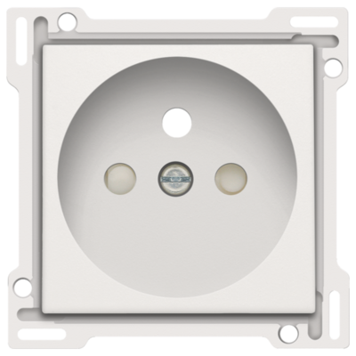 Niko 101-66601 Afwerkingsset voor stopcontact met penaarde en beschermingsafsluiters, inbouwdiepte 28,5 mm, white