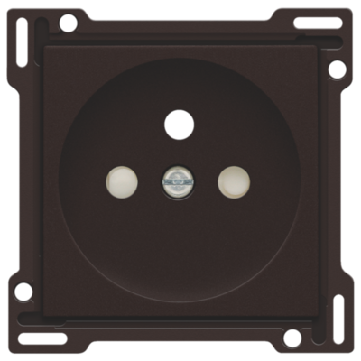 Niko 124-66601 Afwerkingsset voor stopcontact met penaarde en beschermingsafsluiters, inbouwdiepte 28,5 mm, dark brown