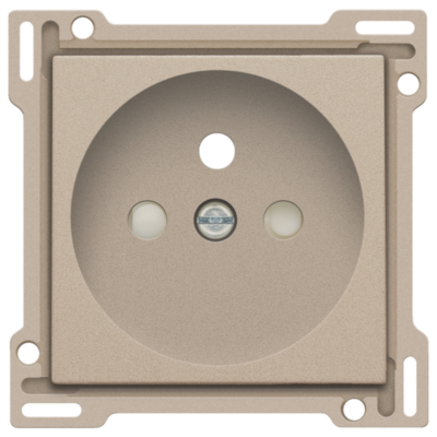 Niko 157-66601 Afwerkingsset voor stopcontact met penaarde en beschermingsafsluiters, inbouwdiepte 28,5 mm, champagne coated