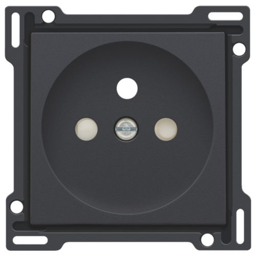 Niko 122-66601 Afwerkingsset voor stopcontact met penaarde en beschermingsafsluiters, inbouwdiepte 28,5 mm, anthracite