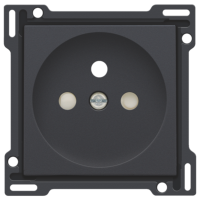 Niko 122-66601 Afwerkingsset voor stopcontact met penaarde en beschermingsafsluiters, inbouwdiepte 28,5 mm, anthracite