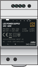 Niko Home Control modulaire voeding 24V DC - 60W. 340-00050 Niko Home Control modulaire voeding 24V DC - 60W. 340-00050