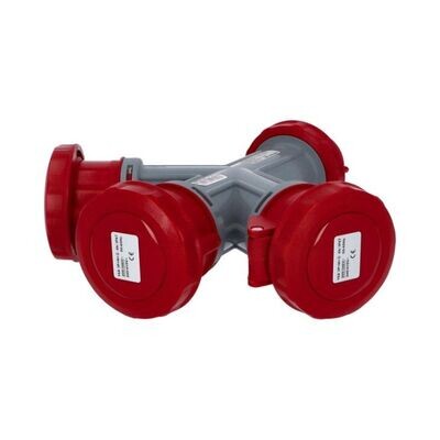 FAMATEL 16004 CEE Adapter 5P 16A 400V, 3x Koppelstekker CEE 5P