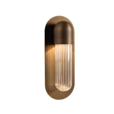 PSM Gloria messing - opbouw wandlicht - vast - down- mat brons