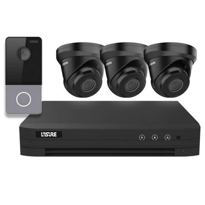 4-SURE A50000003 CCTV-pack 3x turret cam 4MP + NVR + deurpost