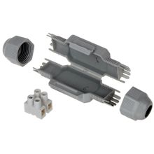 RAYTECH BARNEY-Y grijze verbindsmof voorgevuld gel IP68/IP69K 1x6 mm² < 1x2,5 mm² (1 st)