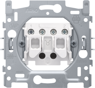 Niko 170-01500 Sokkel voor serieschakelaar, 10 AX/250 Vac, schroefklemmen