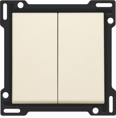 Niko 100-61505 Afwerkingsset voor serieschakelaar, wisselschakelaar + drukknop N.O., dubbele wisselschakelaar of dubbele drukknop N.O. of N.G. , cream