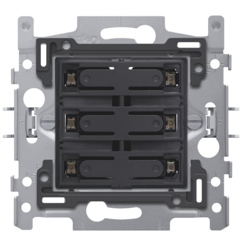 Niko 170-60150 Sokkel voor 6-voudige potentiaalvrije drukknop 24V N.O. met amberkleurige led, klauwbevestiging