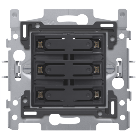 Niko 170-60170 Sokkel voor 6-voudige potentiaalvrije drukknop 24V N.O. met witte leds, klauwbevestiging Niko 170-60170 Sokkel voor 6-voudige potentiaalvrije drukknop 24V N.O. met witte leds, klauwbevestiging