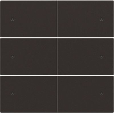 Niko 124-60150 Afwerkingsset voor 6-voudige potentiaalvrije drukknop, 24 V, met leds, dark brown