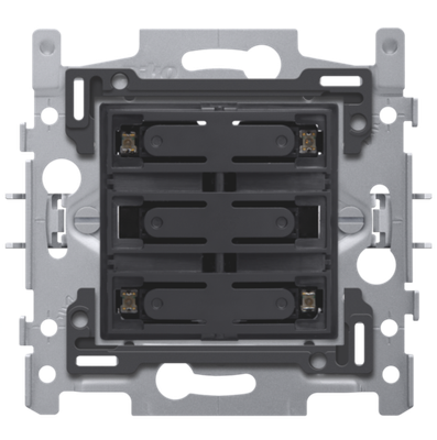 Niko 170-40150 Sokkel voor 4-voudige potentiaalvrije drukknop 24V N.O. met amberkleurige led, klauwbevestiging