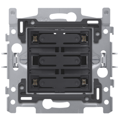 Niko 170-40160 Sokkel voor 4-voudige potentiaalvrije drukknop 24V N.O. met blauwe led, klauwbevestiging