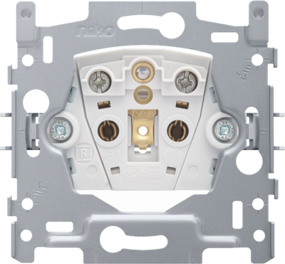 Niko 170-31100 Sokkel voor stopcontact zonder aarding, inbouwdiepte 21 mm, 16 A/250 Vac, schroefklemmen