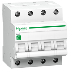 Schneider R9F64420 RESI9 MODULAIRE AUTOMAAT 4P 20A 400V CURVE C KORTSLUITVERMOGEN=3000A. Schneider R9F64420 RESI9 MODULAIRE AUTOMAAT 4P 20A 400V CURVE C KORTSLUITVERMOGEN=3000A.