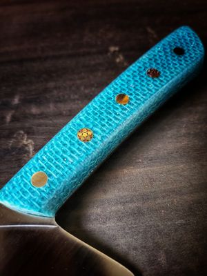 Turquoise burlap