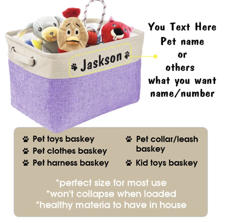Personalized Dog Toy Basket