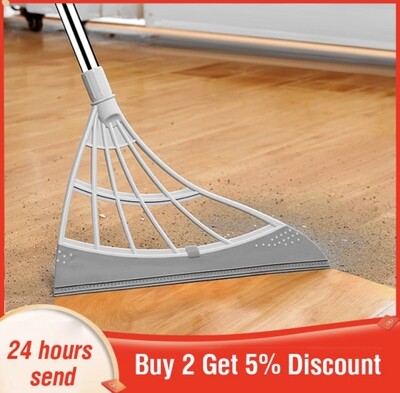 Hand-push rubber pet hair broom floor cleaning brush