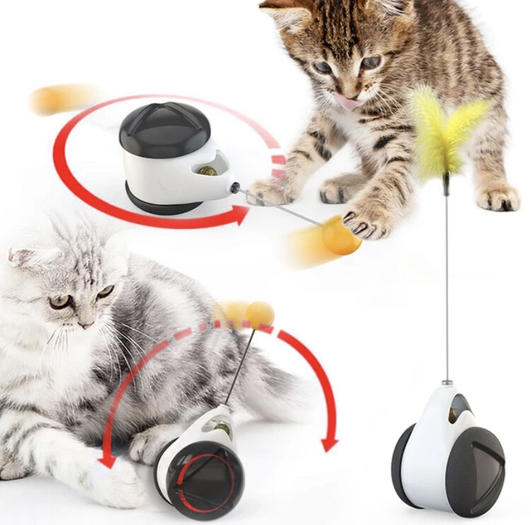 Tumbler Swing Toys for Cats Kitten Interactive Balance Car Cat Chasing Toy