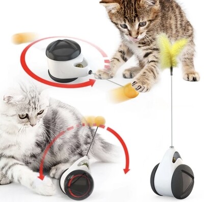 Tumbler Swing Toys for Cats Kitten Interactive Balance Car Cat Chasing Toy