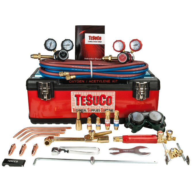 TESUCO OXY/ACET PROFESSIONAL SERIES KIT, REGULATOR INLET: SIDE ENTRY