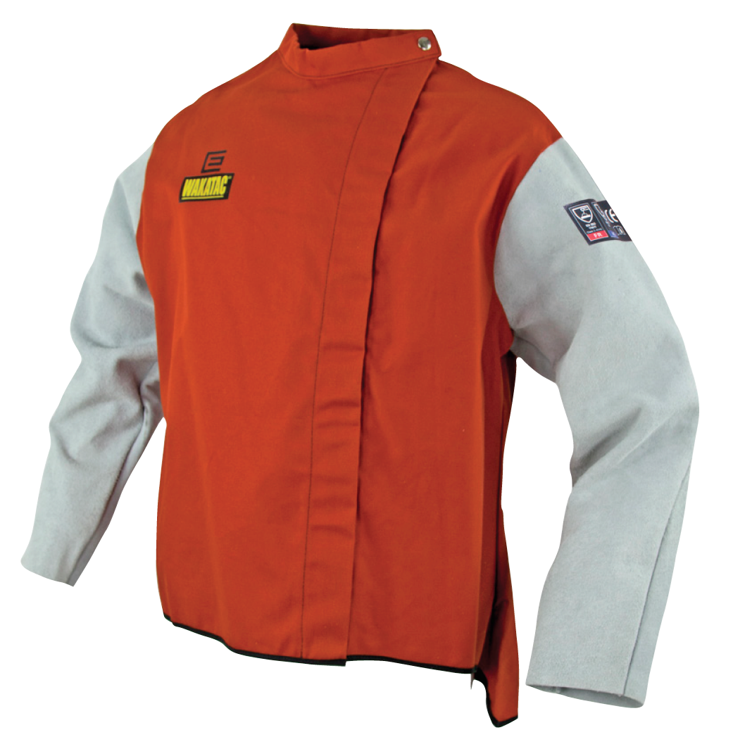 WAKATAC Proban Welding Jacket with Chrome Leather Sleeves and Harness Access