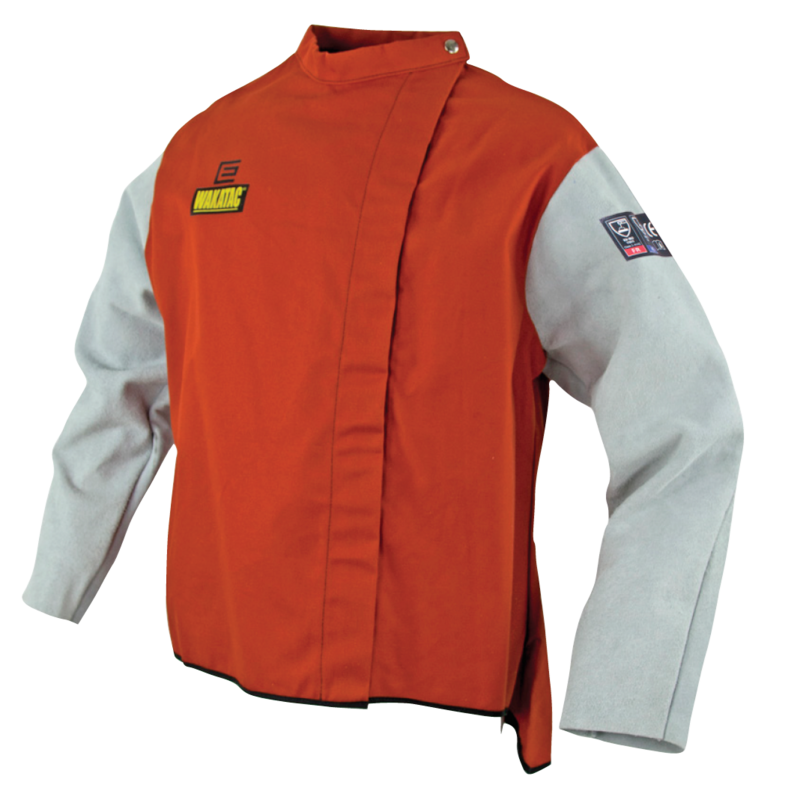 WAKATAC Proban Welding Jacket with Chrome Leather Sleeves and Harness Access