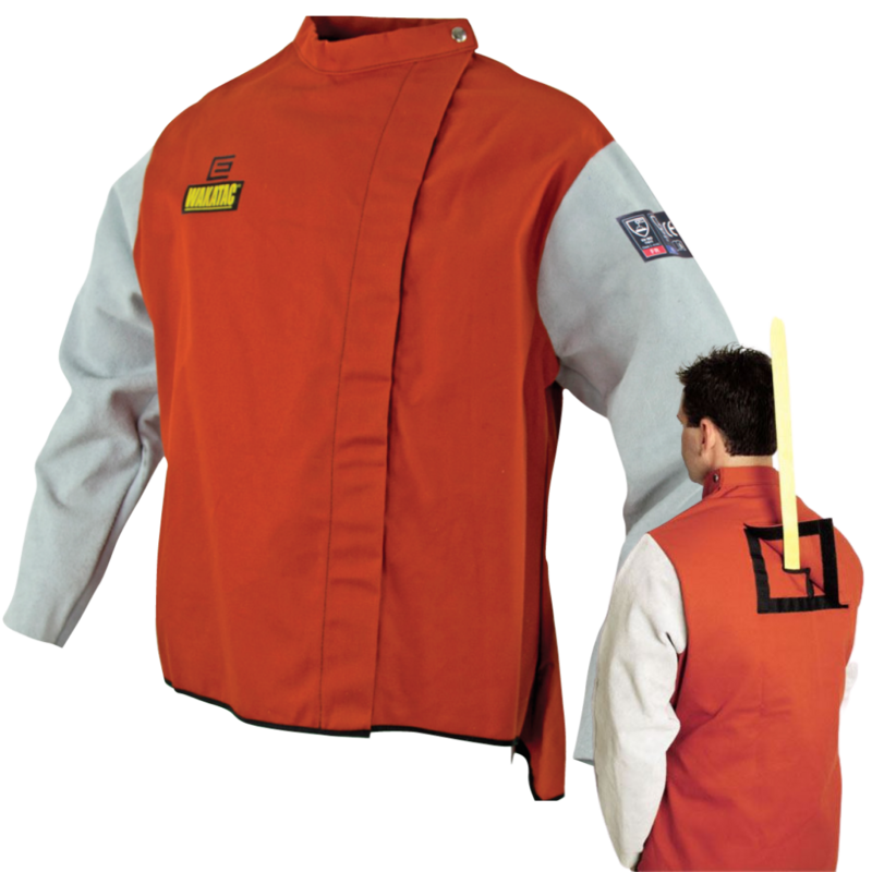 WAKATAC Proban Welding Jacket with Chrome Leather Sleeves and Harness Access