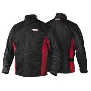 LINCOLN SHADOW LEATHER SLEEVED WELDING JACKETS
