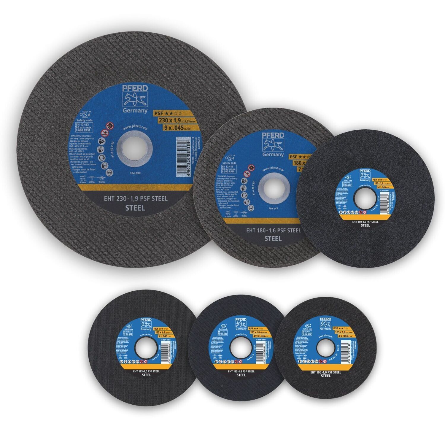 PFERD CUT-OFF WHEELS GENERAL PURPOSE RANGE - FLAT ULTRA THIN - STEEL