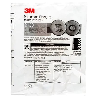 3M™ Particulate Filter 2138, GP2/GP3, with Nuisance Level Organic Vapour/Acid Gas Relief