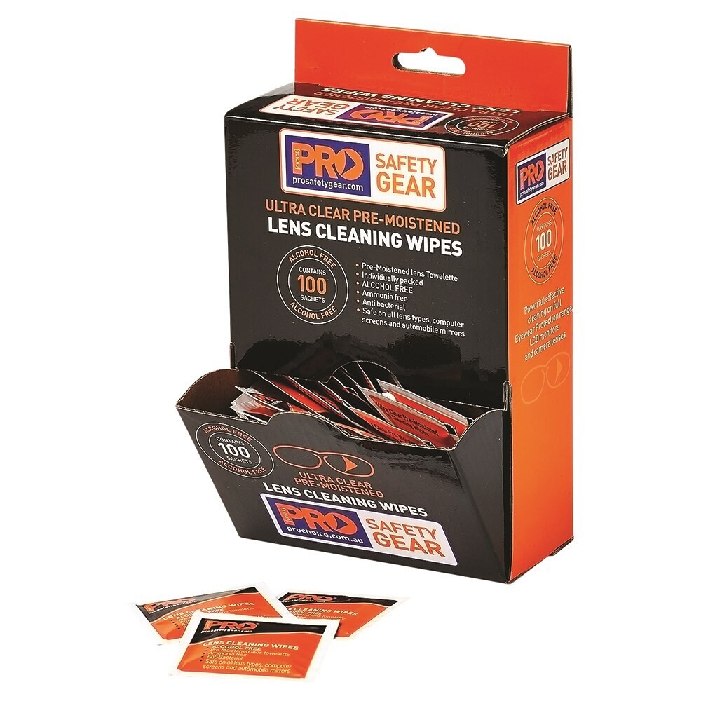 LENS CLEANING WIPE - ALCOHOL FREE 100 PACK