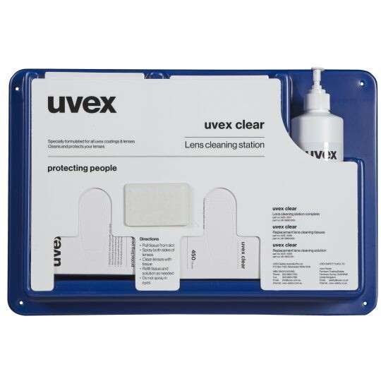 UVEX clear lens cleaning station