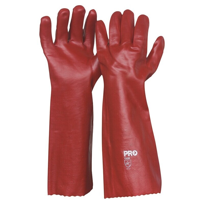 RED PVC SINGLE DIPPED GLOVE