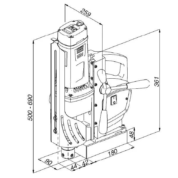 HOLEMAKER SPECIAL 60 MAGNETIC BASE DRILL, CAP: 60MM DIA X 75MM DEPTH