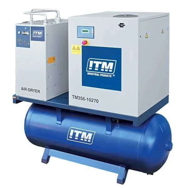 ITM AIR COMPRESSOR ROTARY SCREW WITH DRYER, 3 PHASE, 10HP, 270LTR, FAD 1080