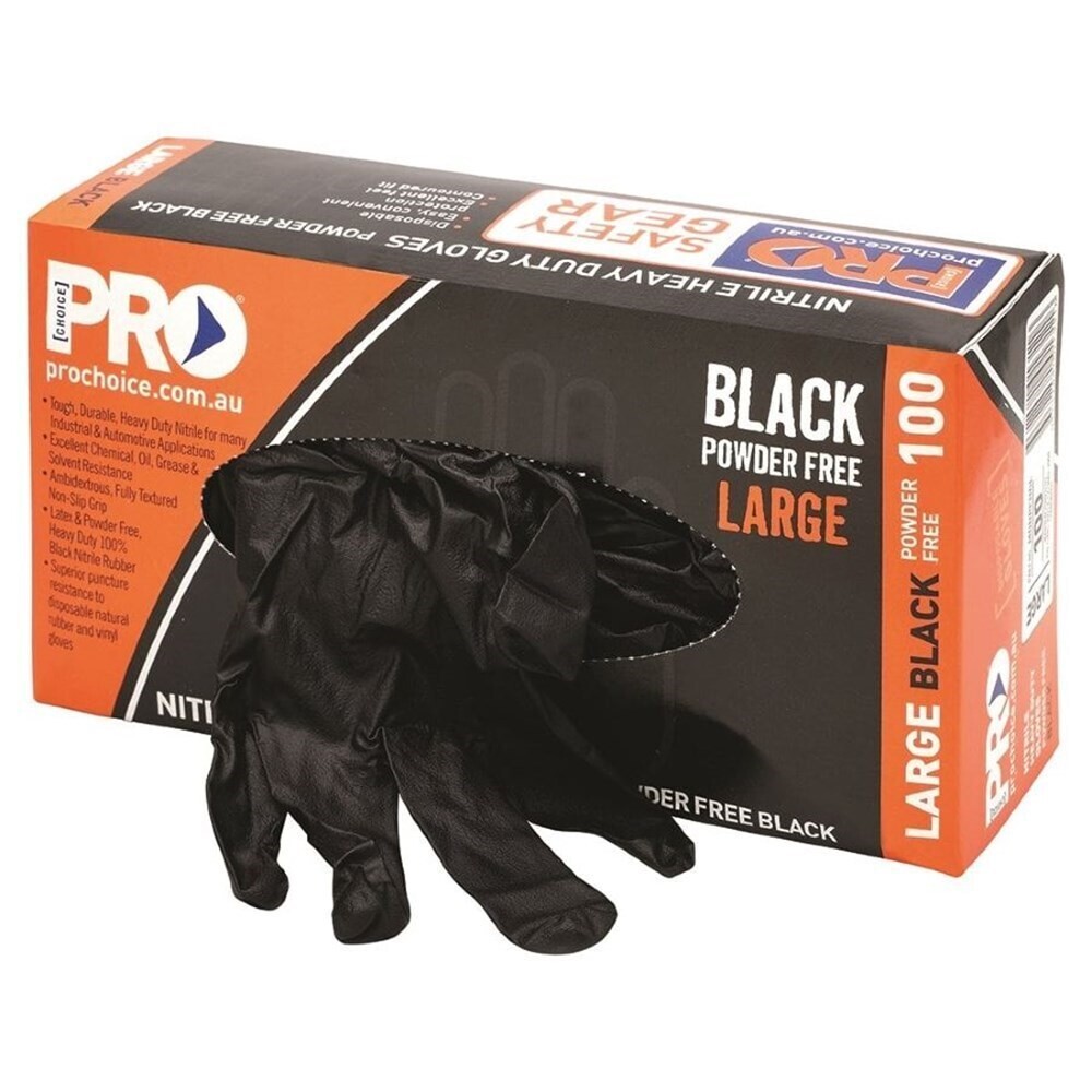 NITRILE POWDER FREE, HEAVY DUTY GLOVES, SIZE: LARGE