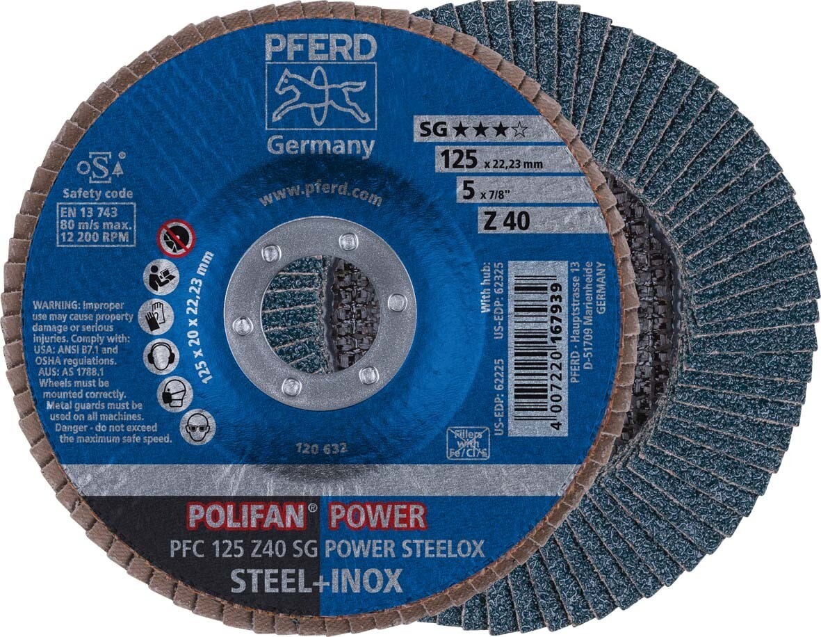 POLIFAN FLAP DISC PREMIUM ZIRCONIA - STEEL / INOX PFC 125 Z