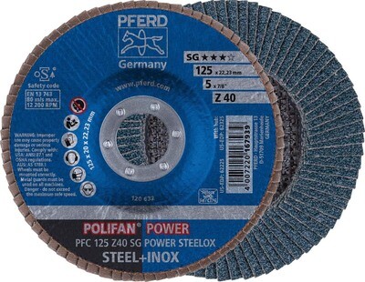 POLIFAN FLAP DISC PREMIUM ZIRCONIA - STEEL / INOX PFC 125 Z