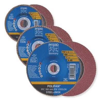 POLIFAN FLAP DISCS GENERAL PURPOSE PSF ALUMINIUM OXIDE - STEEL / INOX