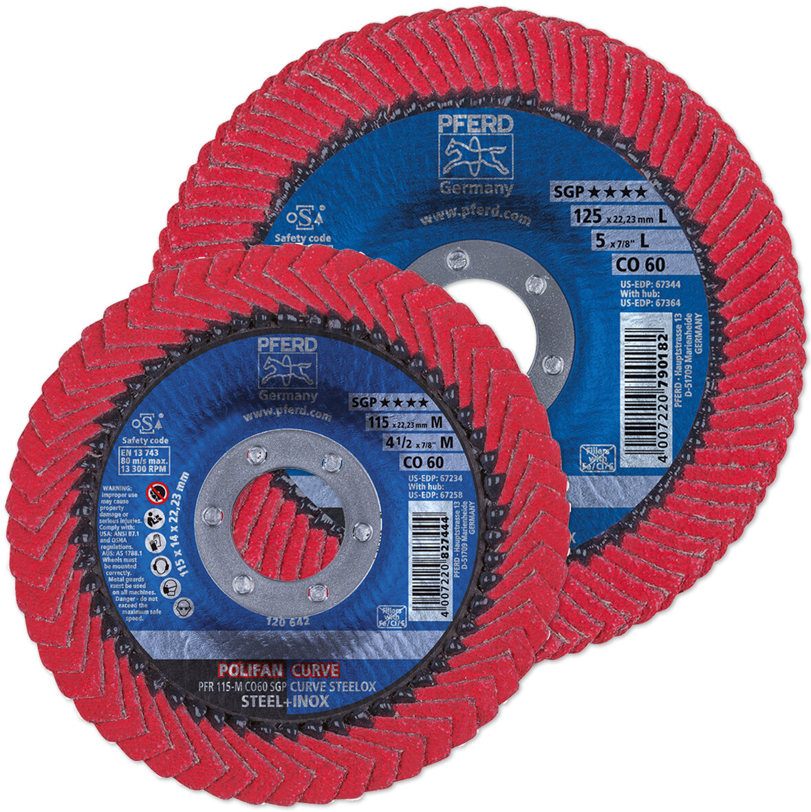 POLIFAN CURVE FLAP DISCS SGP CERAMIC - STEEL / INOX