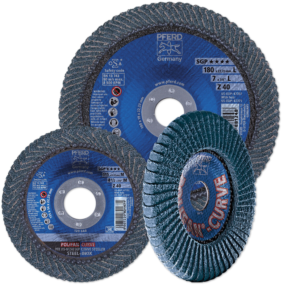 POLIFAN CURVE FLAP DISCS SGP ZIRCONIA - STEEL / INOX