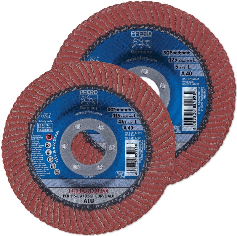 ALUMINIUM - POLIFAN CURVE FLAP DISCS SGP ALUMINIUM OXIDE